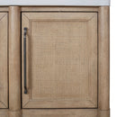 Cement Topped Server With Cane Insets - Sand