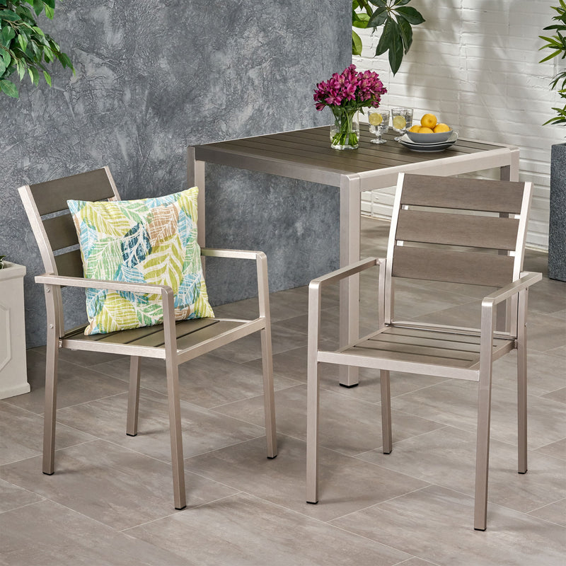 Dreamlan - Outdoor Aluminum Dining Chair (Set of 2)