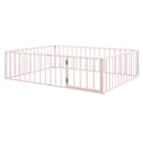 Metal Floor Bed Frame With Fence And Door