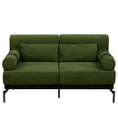 Modern Loveseat Sofa 2 Seater With USB Ports, Cylindrical Armrests