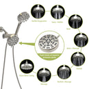 Multi Function Dual Shower Head 4.7" Rain Showerhead & 8 Function Hand Shower System - Brushed Nickel