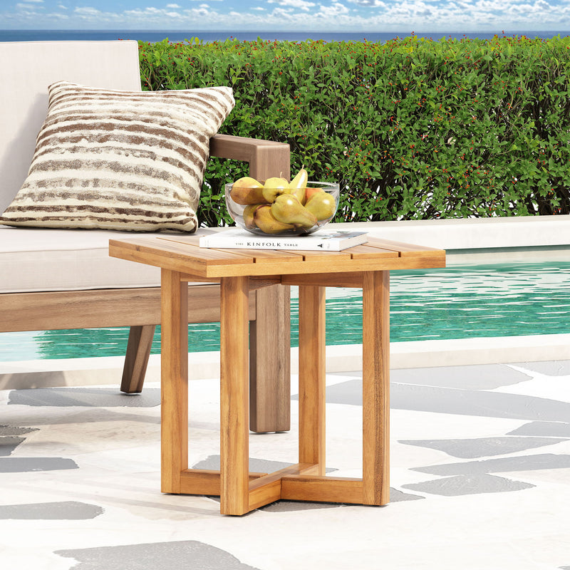Ella - Square Side Table With Cross Stretcher Base