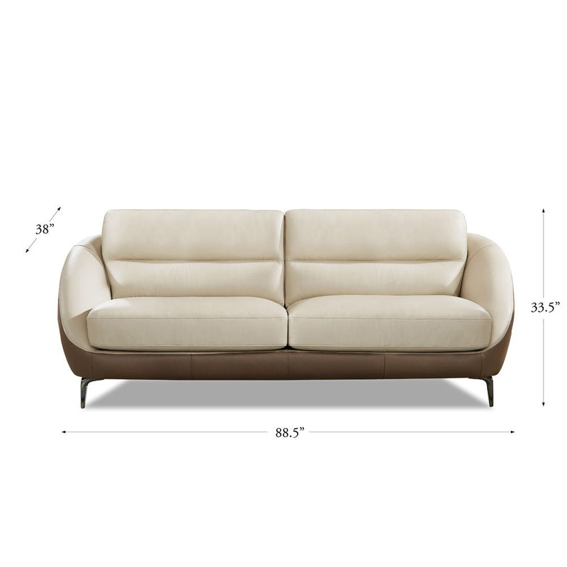 Makena - Leather Sofa - Beige