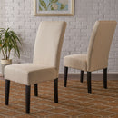 Upholstered Dining Chairs, Modern Fabric Dining Room Chair (Set of 2) - Beige