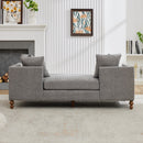Upholstered Chaise Lounge Indoor With Nailheads, Sleeper Sofa Couch With 4 Throw Pillows & 2 Bolsters, Daybed With Rubberwood Legs