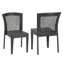 Outdoor Dining Chairs, Stackable Chairs With UV Resistant Frame (Set of 2) - Brown Multi