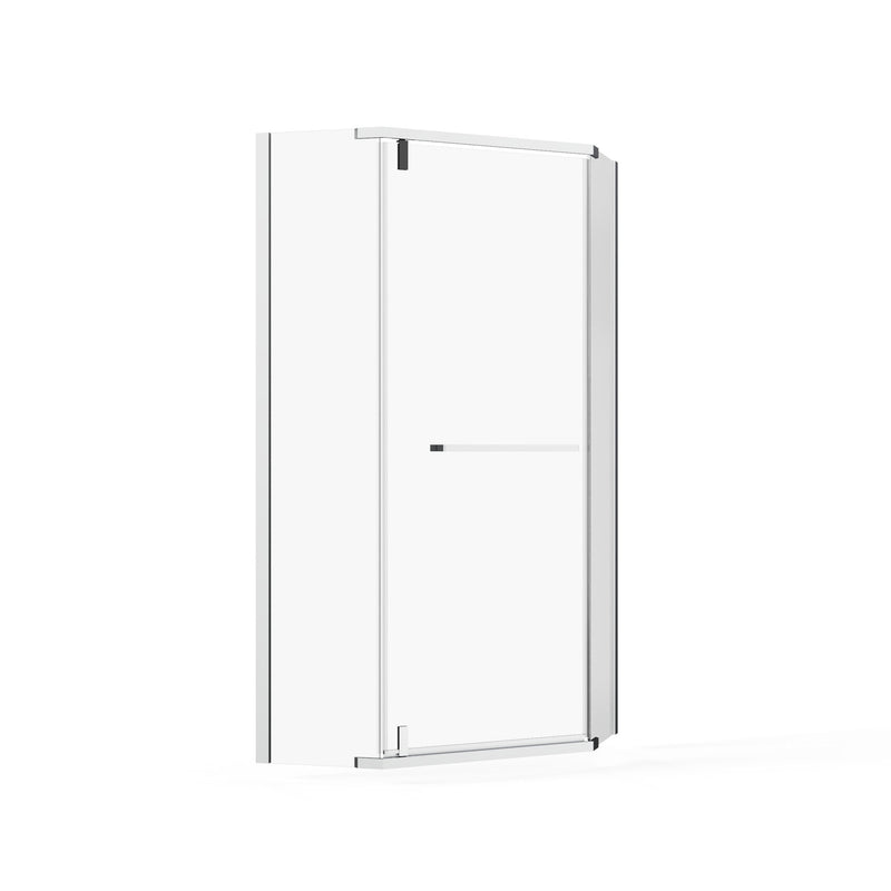 Goodyo - Neo Angle Frameless Shower Door With Acrylic Base Combo