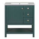 Transitional Style Bathroom Vanity Cabinet Combo With Ceramic Sink
