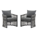 Modern Curved Aluminum Lounge Chair With Stylish Rope Weave Design And Cushioned Comfort For Outdoor