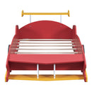 Race Car-Shaped Platform Bed With Wheels