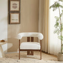 Modern Upholstered Round Arm Accent Chair With Velvet Upholstery