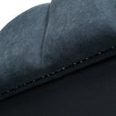 Queen Size Upholstered Platform Bed with LED Headboard and USB, Deep Blue