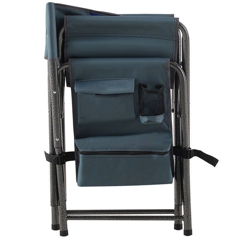 Padded Folding Outdoor Chair With Storage Pockets, Lightweight Oversized Directors Chair For Indoor, Outdoor Camping, Picnics And Fishing