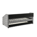 Elegant Daybed With Trundle Upholstered Tufted Sofa Bed