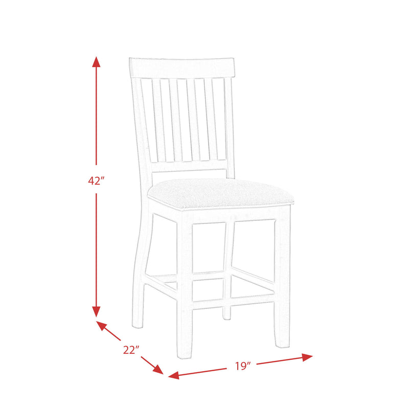 Stone - Counter Slat Back Side Chair (Set of 2) - Smokey Walnut