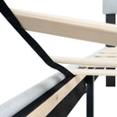 Modern Upholstered Platform Bed Frame With Button Tufted Linen Fabric Headboard