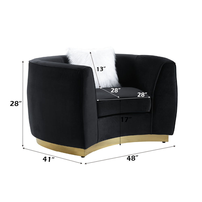 Achelle - Chair - Black Velvet - Atlantic Fine Furniture Inc