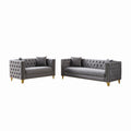Deep Seat Sofa With Button Nailhead, Square Arm Couches