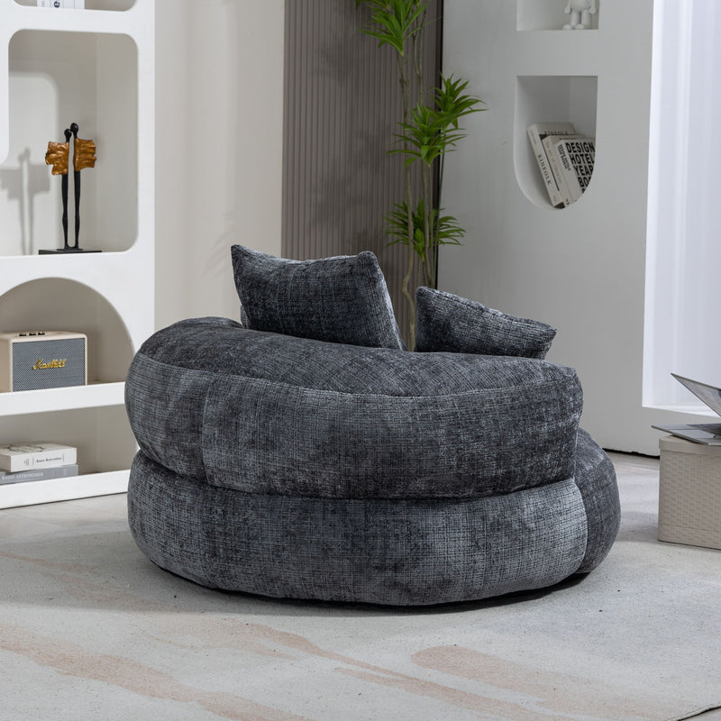 Lazy Sofa High Back Bean Bag Chair Couch With 3 Pillows