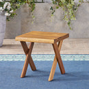 Passion - Outdoor Side Table With Cross Base And Slatted Top - Teak