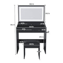 Modern Makeup Vanity Set With Power Outlet, Hair Dryer Holder, And Adjustable Lighting