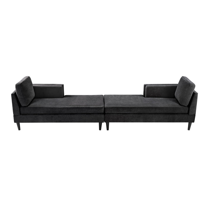 Modern Chaise Lounge With Dual Layer Armrests