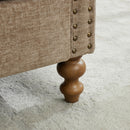 Upholstered Chaise Lounge Indoor With Nailheads, Sleeper Sofa Couch With 4 Throw Pillows & 2 Bolsters, Daybed With Rubberwood Legs