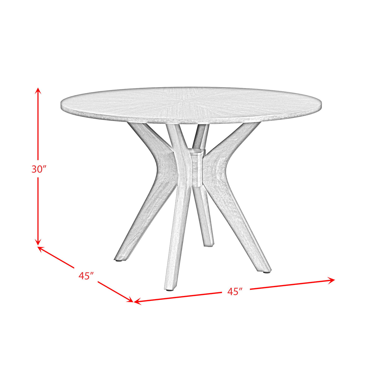 Santa Barbara Round Dining Table in Walnut by Elements International, view 6