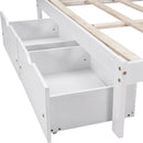 Full Size Platform Bed with Drawers, White