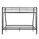 Modern Twin Over Full Metal Bunk Bed With Trundle And Dual Side Ladder And Metal Design - Black / Brown