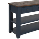 49'' Rectangular Solid 3 Drawer 2 Shelf Console Table - Blue