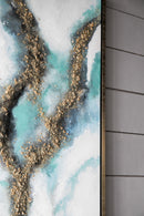 Elongated Modern Abstract Oil Painting, Rectangle Framed Wall Art (Set of 2) - Multicolor