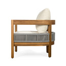 Porto - Outdoor 4 Piece Chat Set, Comfortable Seating, Acacia Wood And Rope, Compact Dimensions - Teak / Beige