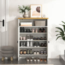 Modern Minimalist Shoe Cabinet With Sliding Door Design - White