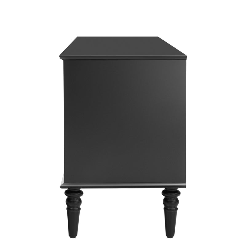 Retro TV Stand With Fluted Glass Doors