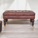 Buffalo - Leather Ottoman With Castor Legs