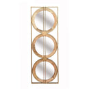 3 Mirror Piece Wall Mirror InRectangular Frame, Home Wall Decor For Bedroom Living Room - Brown
