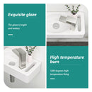 Rectangle, Wall Mount Bathroom Sink & Single Faucet Hole - White
