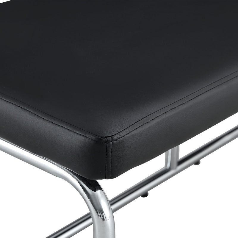 Shoe Changing Bench With Silver Metal Legs For Versatile Use - Black