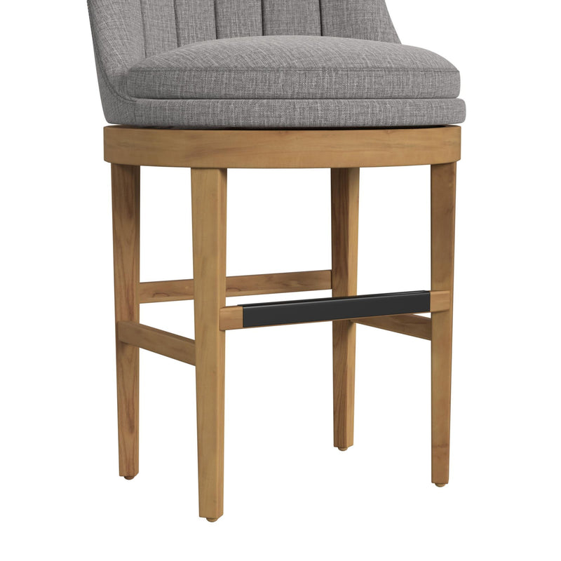 Carmen - Swivel Counter Stool With Light Gray Fabric (Set of 2) - Natural