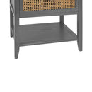 2 Drawer Side Table, Natural Rattan