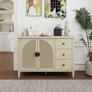 Rattan 2 Door 3 Drawer Cabinet, Suitable For Bedroom - Natural