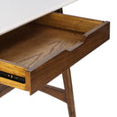Parker - Desk With Storage Shelf - Off White / Pecan