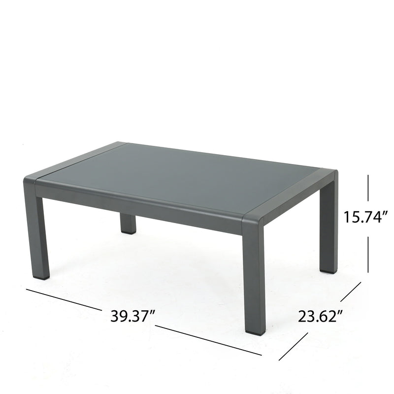 Outdoor Coffee Table Aluminum And Glass