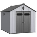 Resin Plastic Storage Shed For Backyard Garden With Spire Tool Storage