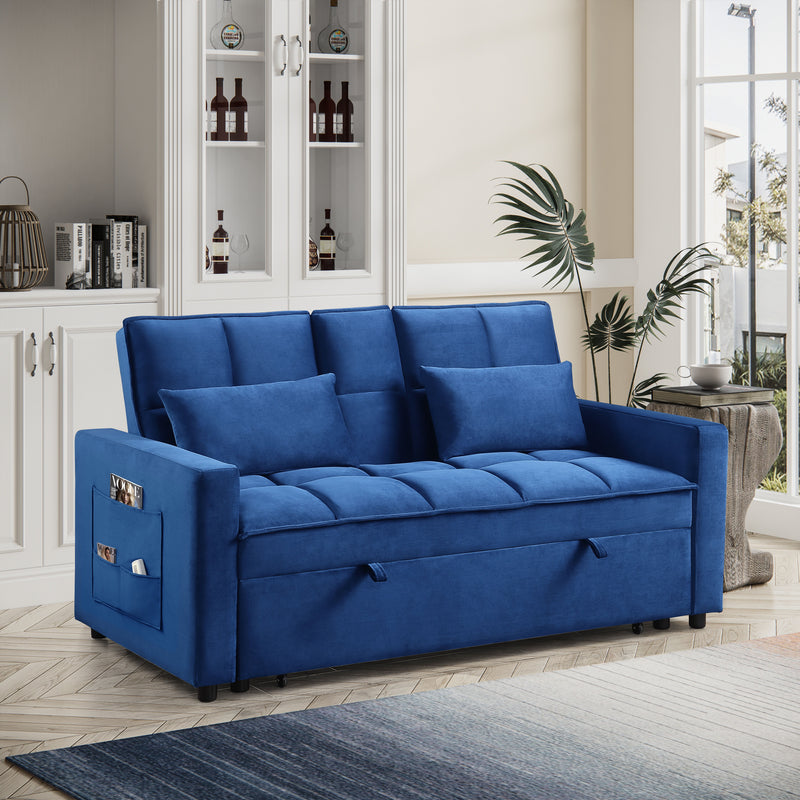 66.25'' Velvet Pull Out Sofa Sectional