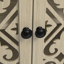 Hollowed Out Cabinet With 2 Door 3 Drawers, American Furniture, Suitable For Bedroom, Living Room, Study - Natural