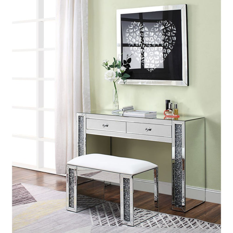 Noralie - Vanity Desk - Mirrored & Faux Diamonds