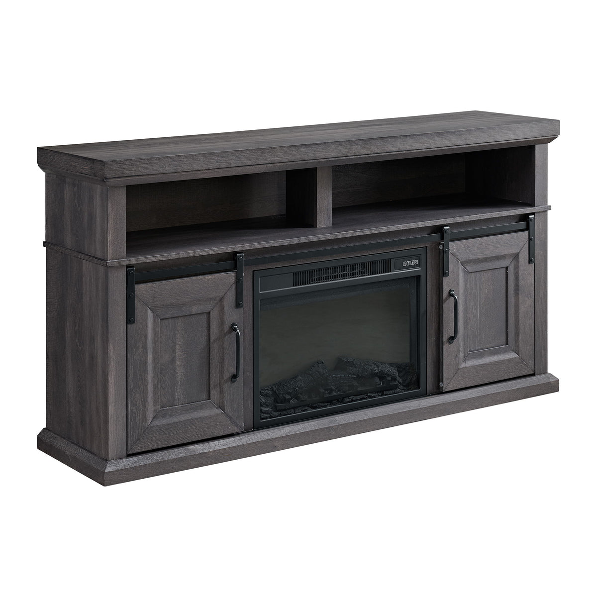 Macau Console With 23" Fireplace Insert in Gray by Elements International, view 8