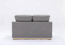 Valin - 3 Piece Living Room Set Meeting Room And Small Apartment Sofa Loveseat Chair - Gray